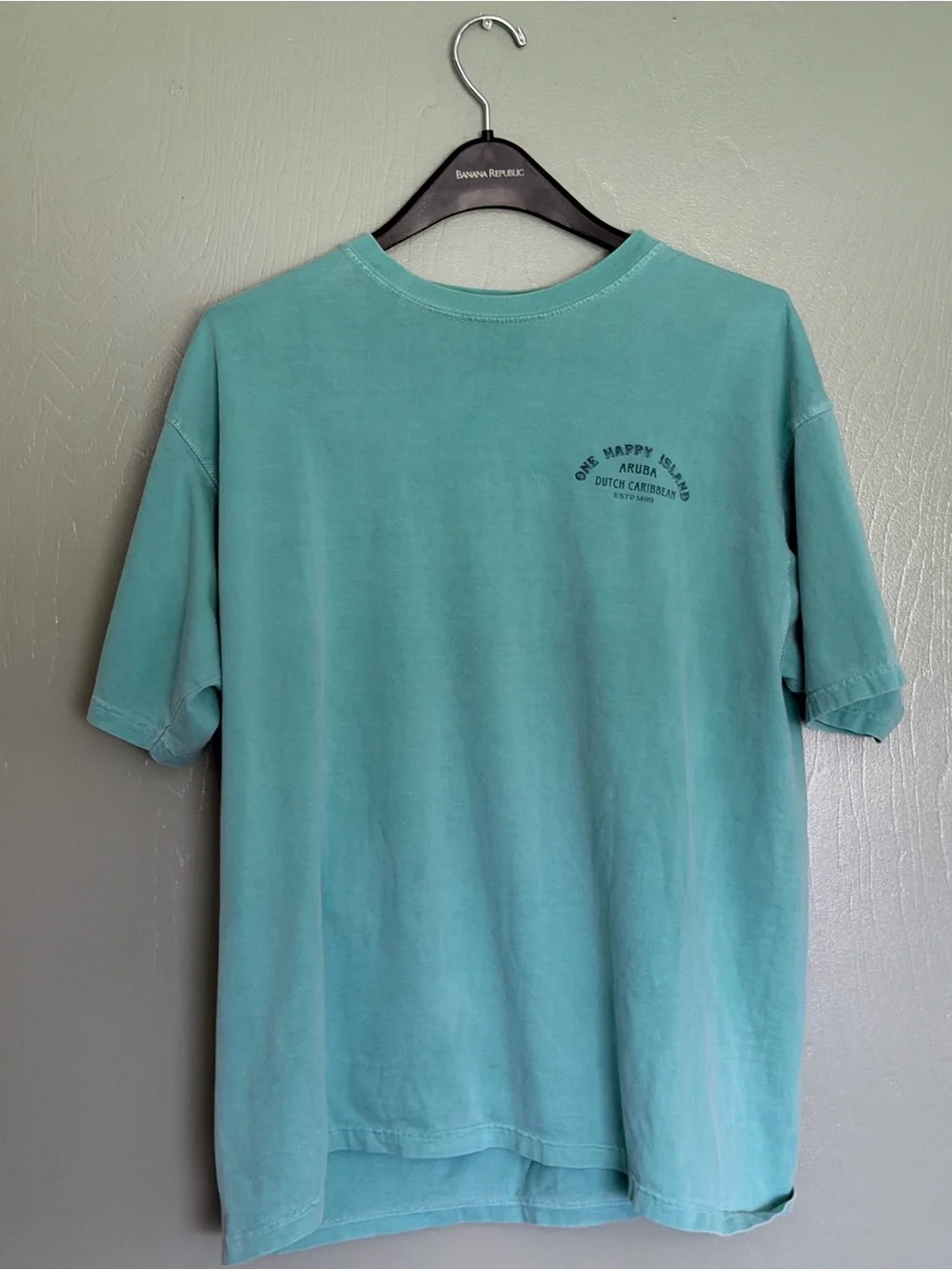 Banana Republic Teal Aruba Island Graphic Tee